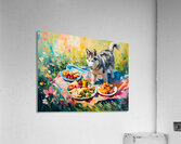 Husky Puppy Discovers Picnic Spread Impression acrylique