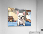 French Bulldog Puppy Getting Sleepy At Bedtime Impression acrylique