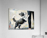 Border Collie Puppys Joyful Garden Victory Dance Impression acrylique