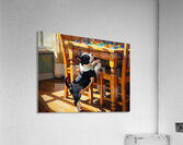 Boston Terrier Puppy Watches Family Board Game Acrylic Print