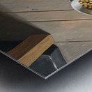 Brown Yorkshire Terrier Puppy With Overturned Food Bowl Impression metal