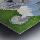 Bichon Frise Puppy Discovers Picnic Spread Impression metal