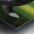 Border Collie Puppy Discovers Yellow Dandelion Metal print