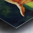 Happy Labrador Puppy Playing In Sunny Garden Metal print