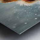 Pomeranian Puppy In Holiday Sweater Playing In Snow Metal print