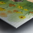 Bulldog Puppy Rests With New Best Friend Metal print