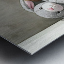 Bulldog Puppy Naps With His Beloved Rabbit Friend Impression metal