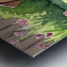 Bulldog Puppy Explores The Garden Alone Metal print