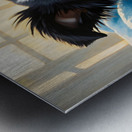 Border Collie Puppy Discovers Cozy Blanket Fort Metal print