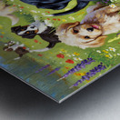 Rottweiler Puppy Discovers Wildflower Field Metal print