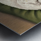 Poodle Puppy Dreams On Green Padded Bed Metal print