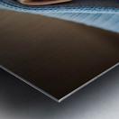 French Bulldog Puppy Discovers Cozy Blanket Adventure Metal print