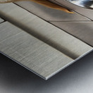 Satisfied Golden Retriever Puppy After Finishing Meal Metal print