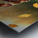 Dachshund Puppy Discovers Autumn Leaf Pile Metal print