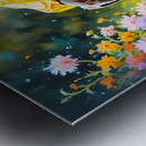 Happy Puppy Rests On Porch After Rainy Walk Metal print