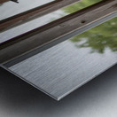 Joyful Rottweiler Puppy Wags Tail Under Porch Impression metal