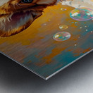 Happy Corgi Puppy Enjoys Bath Time Fun Metal print