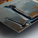 Nervous Corgi Puppy Waits In Bathroom Sink Impression metal