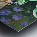 Chihuahua Puppy Discovers Garden Watering Can Metal print