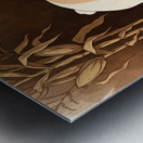 French Bulldog Puppy Discovers Autumn Pumpkin Patch Metal print