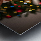 Tired Puppy Rests After Christmas Fun Metal print