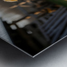 Sleepy Golden Retriever Puppy Rests In Cozy Haystack Impression metal