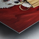 Bichon Frise Puppy Discovers Mysterious Shopping Bag Metal print