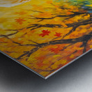 Happy Golden Retriever Puppy Decorated With Leaves Metal print