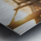 Golden Retriever Puppy Discovers Farm Haystack Adventure Metal print