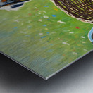 Australian Shepherd Puppy Discovers Bicycle Basket Adventure Impression metal