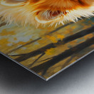 Pomeranian Puppy Discovers Pinecone In Forest Metal print