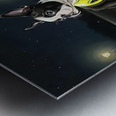 Sleepy Boston Terrier Puppy Returns From Night Walk Metal print