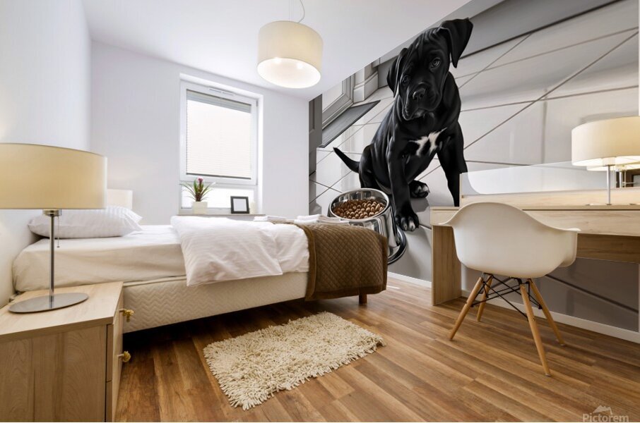 Cane Corso Puppy Discovers Dinner Time Mural print