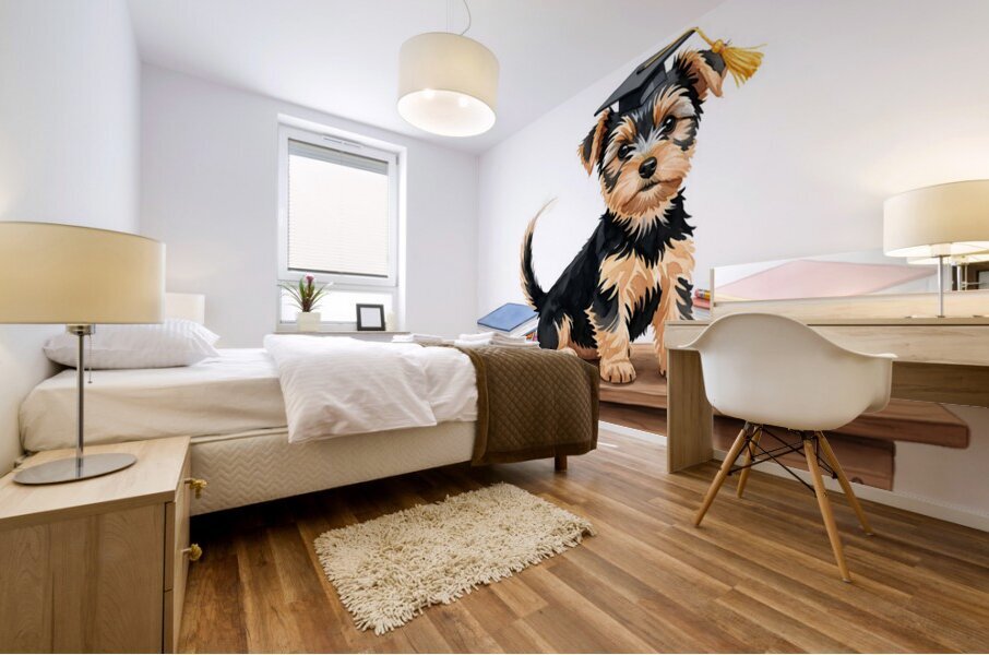 Yorkshire Terrier Puppys First Day Of School Impression murale