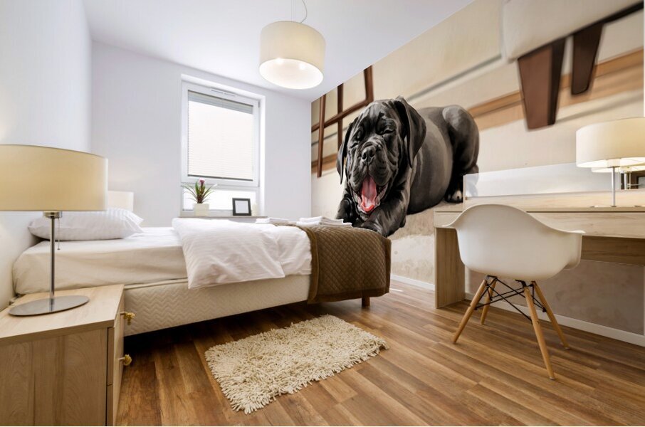 Cane Corso Puppy Stretches After Peaceful Nap Impression murale