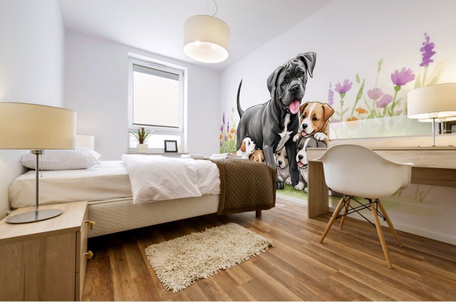 Cane Corso Puppy In Happy Tumble Mural print