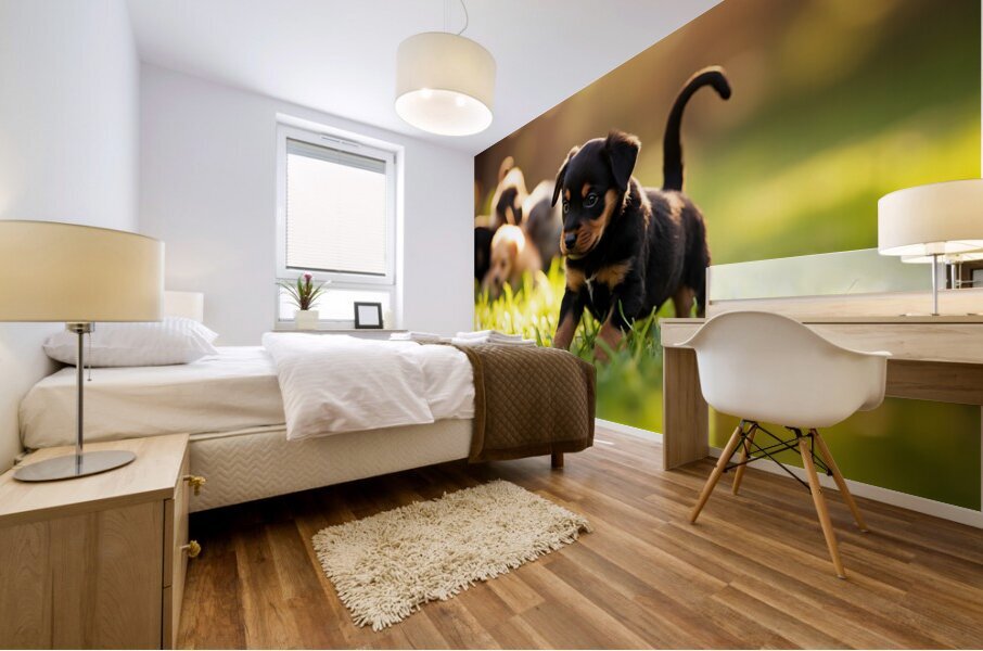 Rottweiler Puppy Ready To Play Mural print