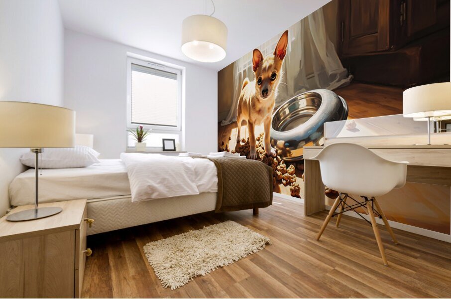 Guilty Chihuahua Puppy After Food Mess Impression murale