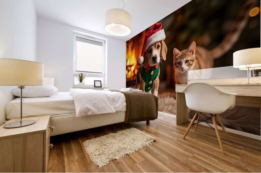 Beagle Puppy Rests After Holiday Adventures Impression murale