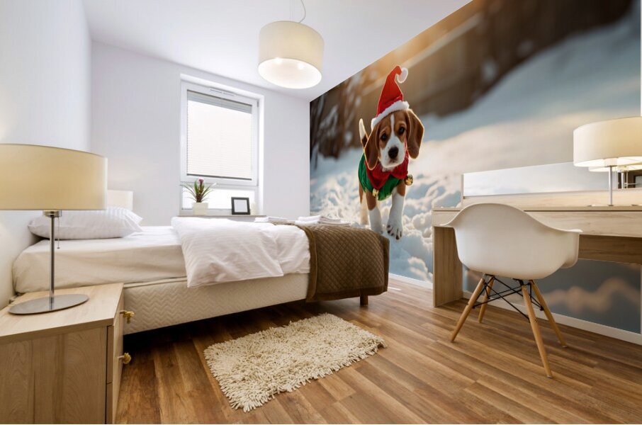 Beagle Puppy Gets Ready For Holiday Fun Impression murale