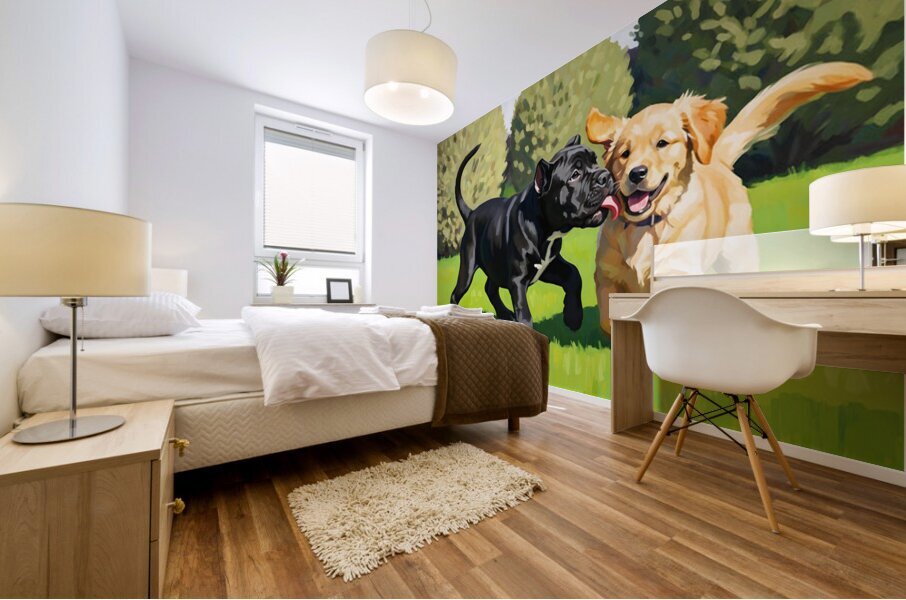 Tired Cane Corso Puppy Says Goodbye Mural print