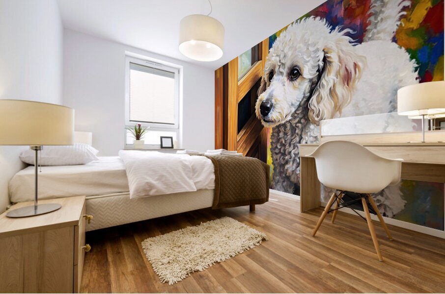 Poodle Puppy Discovers The Mail Slot Mural print