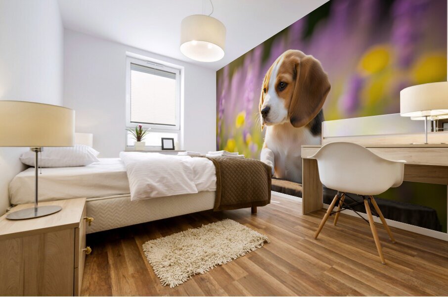 Beagle Puppy Claims His Royal Throne Mural print