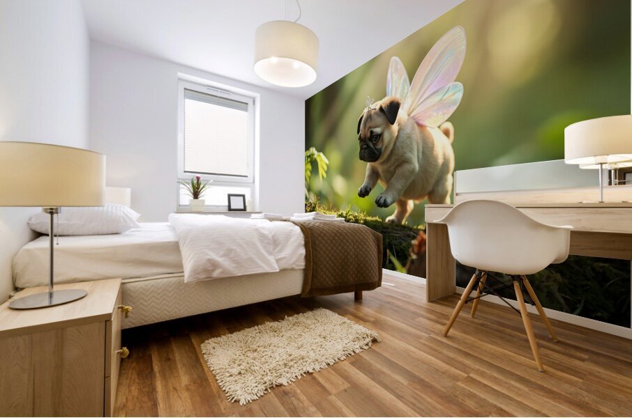 Pug Puppys Magical Garden Adventure Begins Impression murale