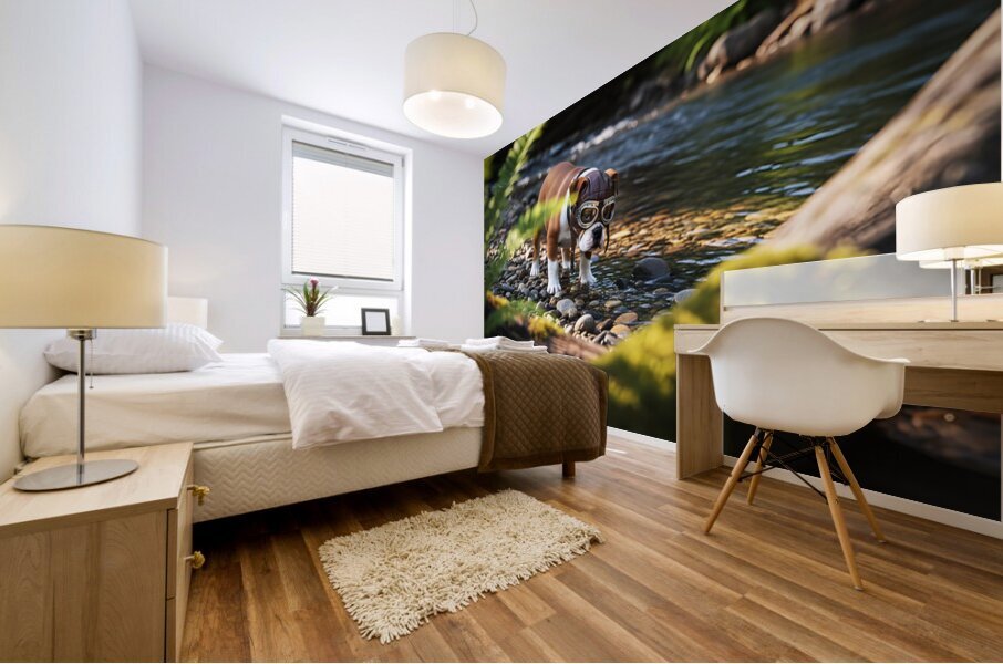 Bulldog Puppy Resting After Big Adventure Impression murale