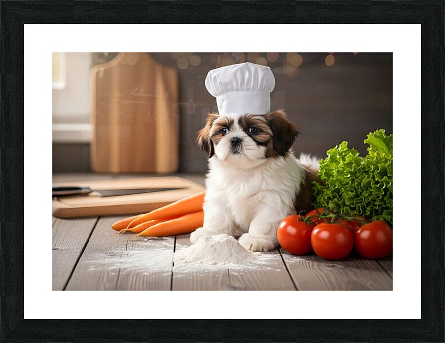 Shih Tzu Puppy Chef Ready To Cook Impression et Cadre photo