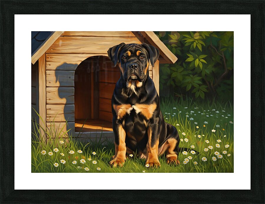 Confident Cane Corso Puppy Guards His Territory Picture Frame print
