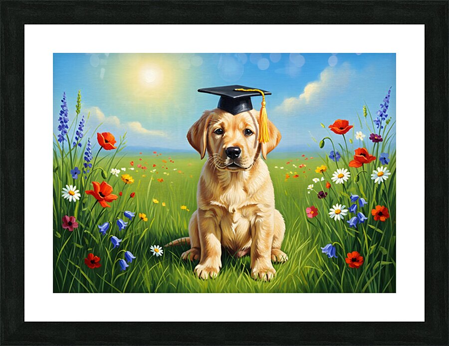 Labrador Puppys Big Graduation Day Picture Frame print
