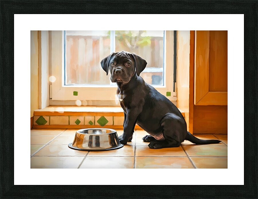 Cane Corso Puppy Discovers Dinner Time Picture Frame print
