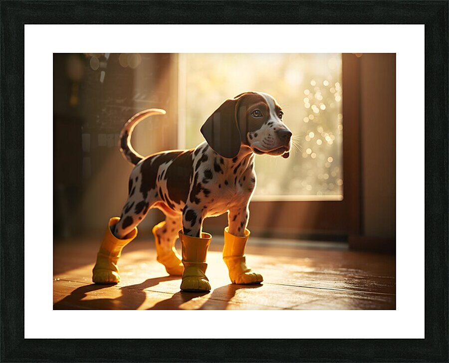 German Shorthaired Pointer Puppy Gets Ready For Rain Impression et Cadre photo